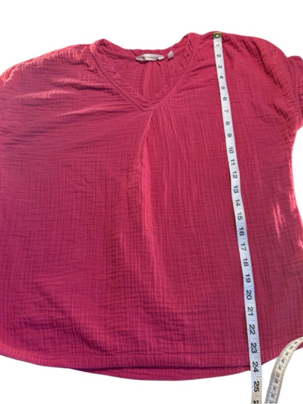 Soft Surroundings Gauze Top Shirt Women’s Pink Short Sleeve MP - Picture 5 of 8